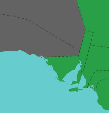 Map of regions: Central Districts, Mt Lofty Ranges & Adelaide Plains, Eyre Peninsula, Flinders Ranges, Kangaroo Island, Murray Valley, North East, South East, Yorke Peninsula